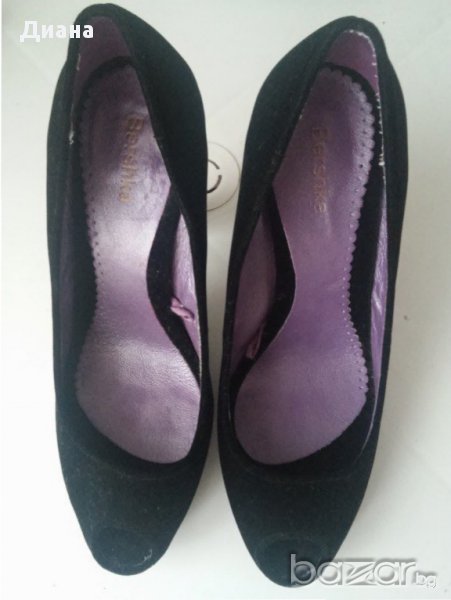 Черни официални дамски обувки Bershka с висок ток, номер 37, снимка 1