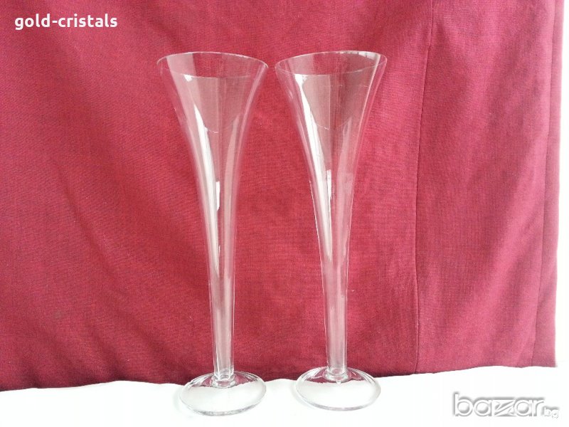 две кристални високи ритуални чаши, снимка 1
