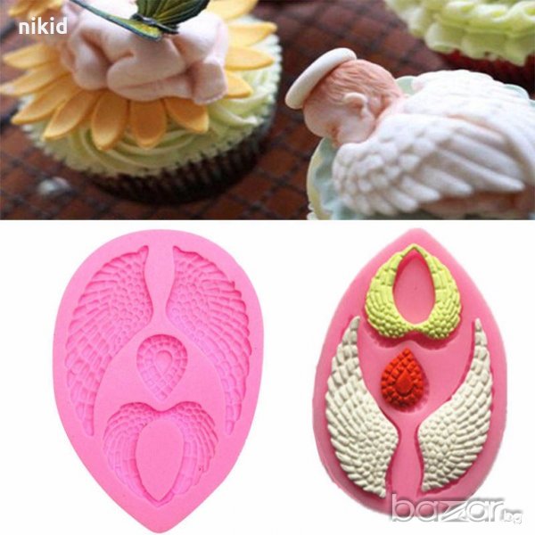 Различни крила криле ангел бебе силиконов молд форма за декорация торта фондан шоколад и др, снимка 1