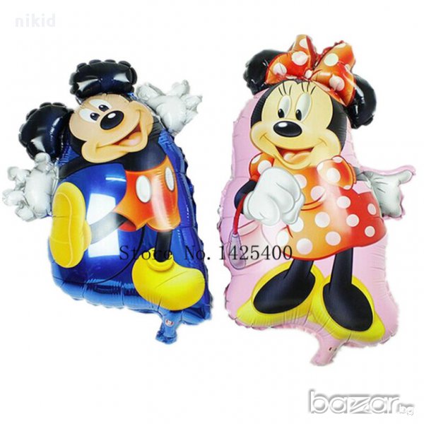 танцуващи Мини или Мики маус огромен фолио фолиев гигант балон хелий или въздух парти рожден ден, снимка 1