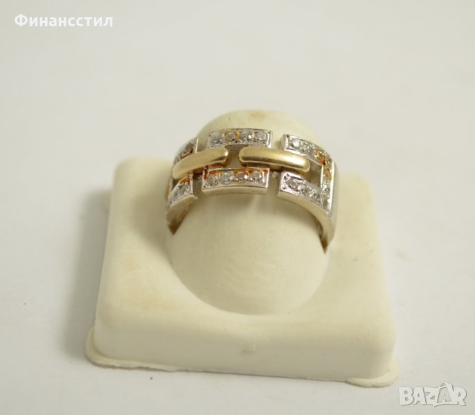 златен пръстен 43561-3, снимка 1