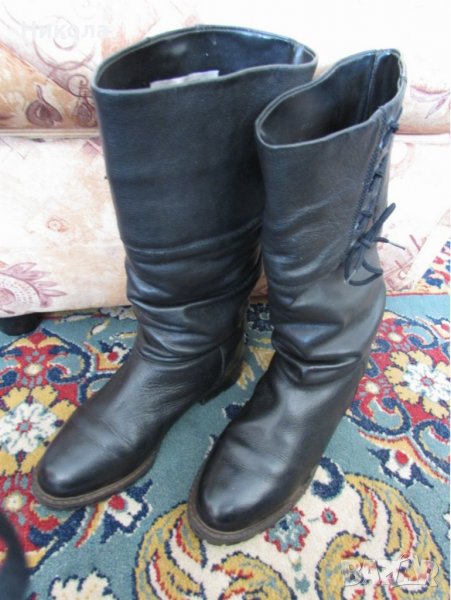 Кожени зимни ботуши с подплата, снимка 1