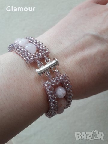 Гривна с розов кварц , снимка 8 - Гривни - 24938057