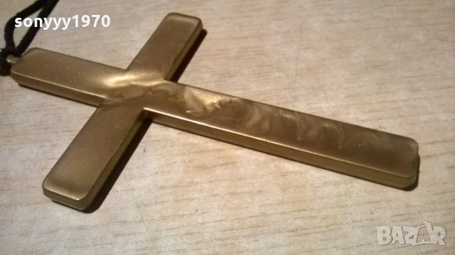 готин алуминиев кръст с въже за носене-23х13см-внос франция