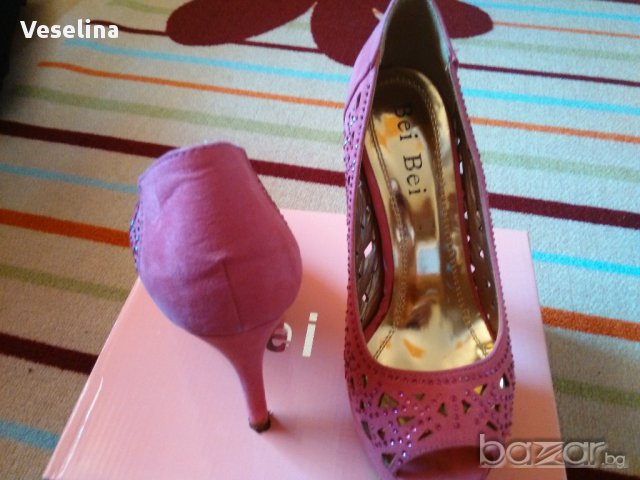 Обувки на висок ток- розови, снимка 9 - Дамски обувки на ток - 15000808