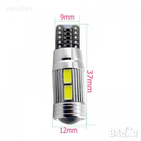 T10 LED CANBUS габарити Т10 ЛЕД крушки автомобилни 5630 10 SMD бели, снимка 2 - Аксесоари и консумативи - 22993860