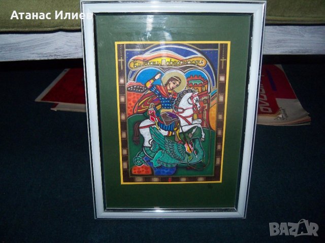 "Свети Георги" картина от художничката Искра Асенова, снимка 12 - Картини - 22186499