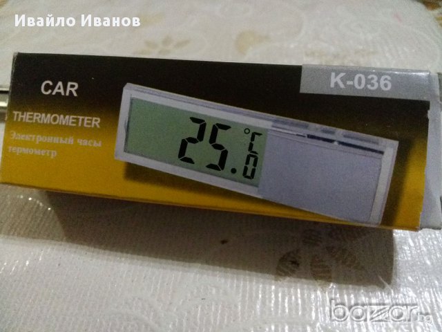 Мини часовник+термометър с вакуум лепка, снимка 2 - Други - 17421535