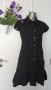 Дамска рокля М черна памук, стои по тялото, надолу е разкроена, снимка 1 - Рокли - 25277666