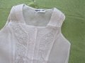Дамска бяла блуза без ръкав от шифон размер М, снимка 4