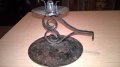 Метален свещник-17х13см, снимка 1 - Антикварни и старинни предмети - 17448696