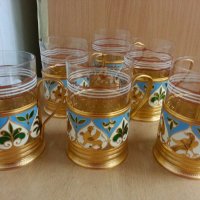 руски стакани подстакани с емайл , снимка 8 - Антикварни и старинни предмети - 25175578
