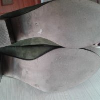 Италиански ботуши велур – зелено/каки - до коляното - Aquatalia Viola, снимка 4 - Дамски ботуши - 22585288