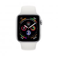 APPLE WATCH SILVER ALUMINUM CASE WITH WHITE SPORT BAND 44MM SERIES 4 GPS, снимка 2 - Смарт гривни - 23338077