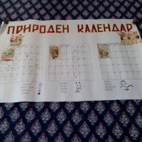 Старо ученическо табло,Природен календар, снимка 1 - Антикварни и старинни предмети - 23936308