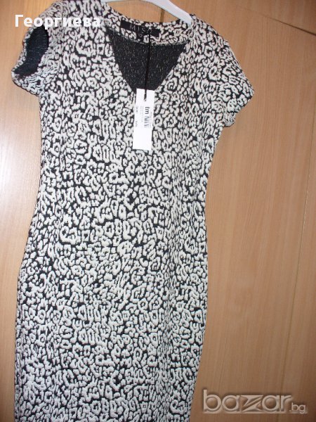 Нова бяло черна рокля, М , снимка 1