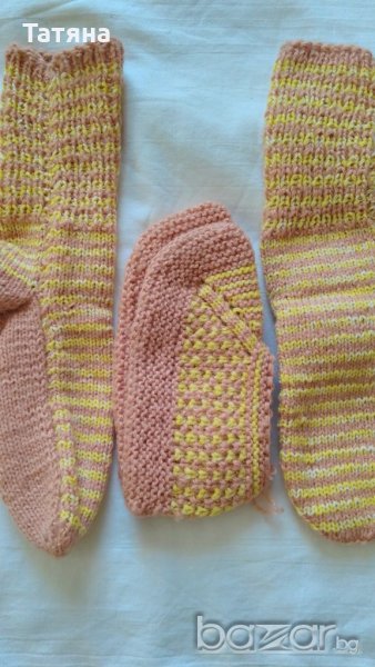 Комплект плетени чорапи с терлици, снимка 1