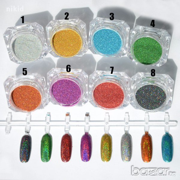 BORN PRETTY фин магически лазер ефект дъга холограмен брокат за нокти маникюр декорация страхотен, снимка 1