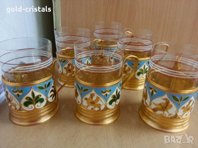 руски стакани подстакани с емайл , снимка 8 - Антикварни и старинни предмети - 25175578