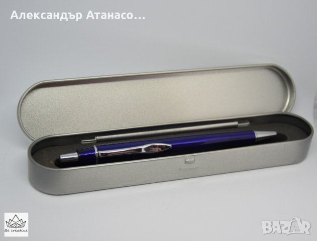 Метална химикалка с метална кутия, лазерно гравирана , снимка 3 - Други - 21959508