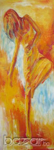 Златното момиче, oil on canvas painting, Мима / Art by MiMa - картина с маслени бои , снимка 3 - Картини - 13046451