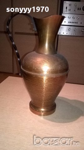 Ретро кана-мед/месинг/ковано желязо-33х22х17см-внос швеицария, снимка 12 - Антикварни и старинни предмети - 17560387