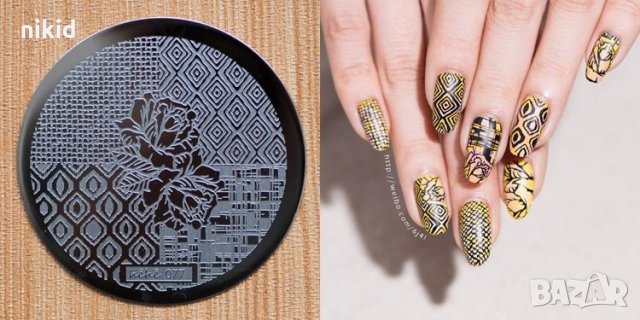 hehe 077 кръгла плочка / щампа шаблон за печат на нокти