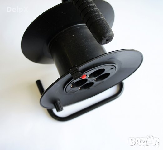 Макара за удължител с термозащита празна черна 25m 220V 16A, снимка 1