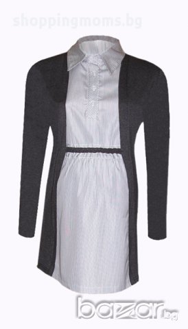 Риза за макси дами и бременни 08292 сиво+райе 