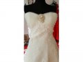 луксозна сватбена булчинска рокля с бижу, снимка 1