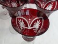 Кристални чаши цветен червен кристал, снимка 7