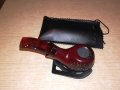 лула с поставка/стоика и кожен калъф-13х5х4см-внос швеицария, снимка 10