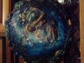Изключително красива Гръцка картина рисувана на дърво-1949год-с пластична орнаментална рамка!, снимка 1 - Антикварни и старинни предмети - 9822588