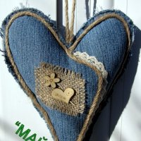 Сърце от дънков плат , снимка 1 - Романтични подаръци - 20342315