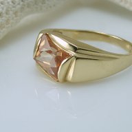  златен пръстен с цирконий Шампанско 6.43 гр , снимка 2 - Пръстени - 11171978