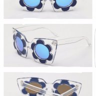Екстравагантни слънчеви очила лукс прозрачно със синьо, снимка 2 - Слънчеви и диоптрични очила - 14572895