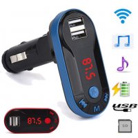 Bluetooth Безжичен FM предавател MP3 плейър радио кола свободни ръце USB TF SD трансмитер музика