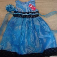 детска рокля в синьо и черно всички размери 100-140, снимка 2 - Детски рокли и поли - 14093096