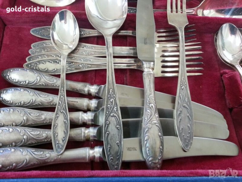 Старинни руски посребрени прибори за хранене, снимка 1