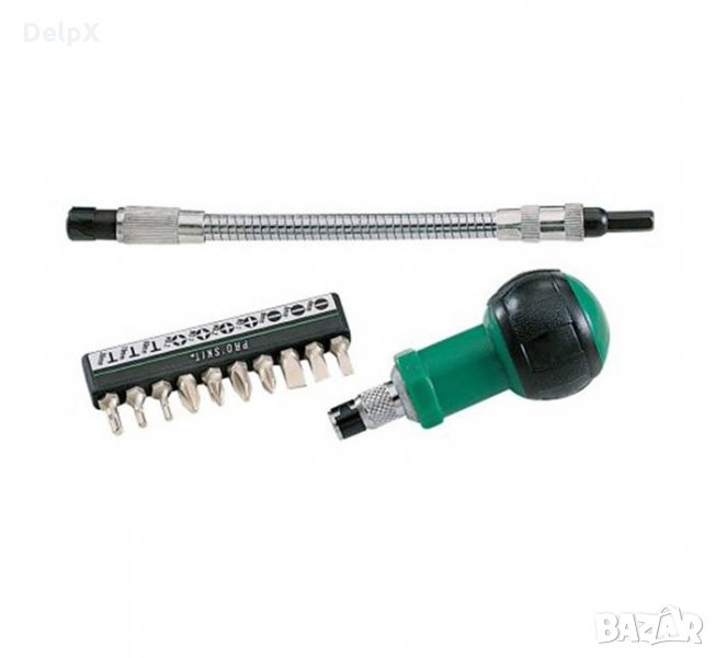 Накрайници 1PK-201 с гъвкаво рамо и отвертка комплект 10бр., снимка 1