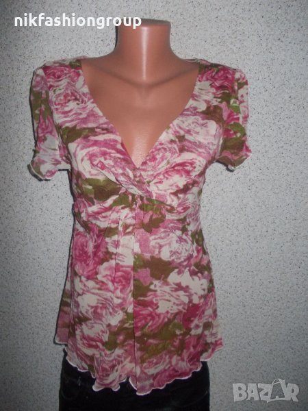Блуза на цветя в розово, M, L размер, снимка 1