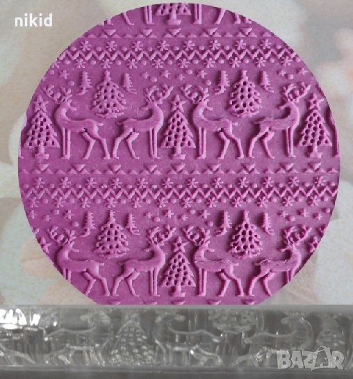 мотиви Елени Елхи снежинки зиг заг Прозрачна релефна текстурна точилка за фондан украса торта сладки, снимка 1