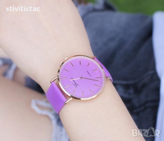 Часовник Geneva Термохромни-Лилав, снимка 2 - Дамски - 22844873