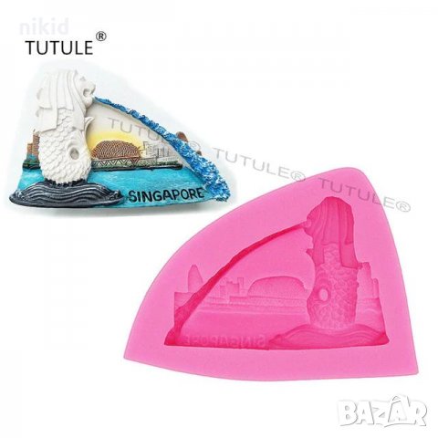 Парк Мерлион символ в singapore лъв статуя силиконов молд форма декорация торта мъфини украса