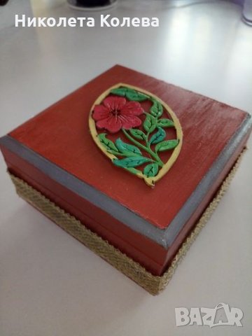 Ръчно изработена дървена кутия , снимка 4 - Други - 23436506