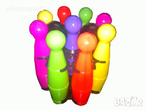 Боулинг с 9 кегли и 2 топки на стойка нов  