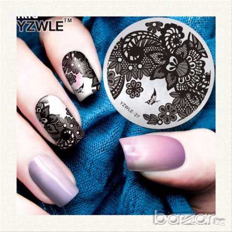 кръгла плочка / щампа шаблон за печат на нокти yzwle - 27