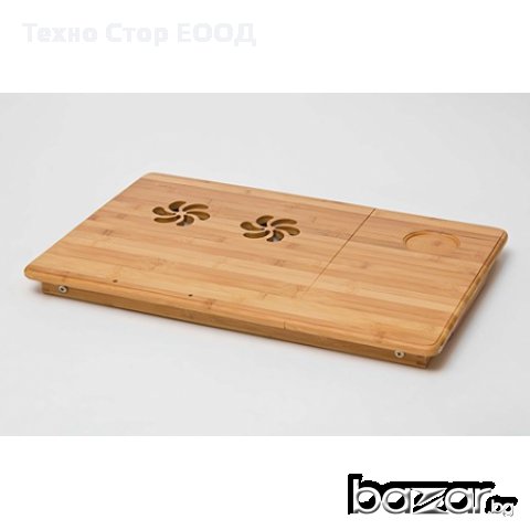 Бамбукова масичка за лаптоп с охладител, снимка 5 - Лаптоп аксесоари - 10225310