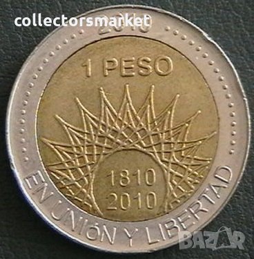 1 песо 2010, Аржентина, снимка 2 - Нумизматика и бонистика - 24890367