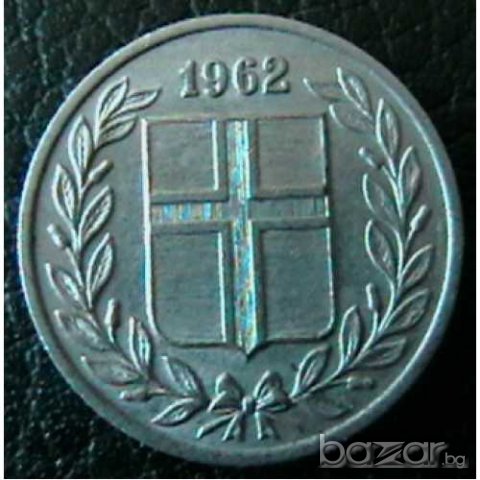 25 аурар 1962, Исландия, снимка 2 - Нумизматика и бонистика - 7506548